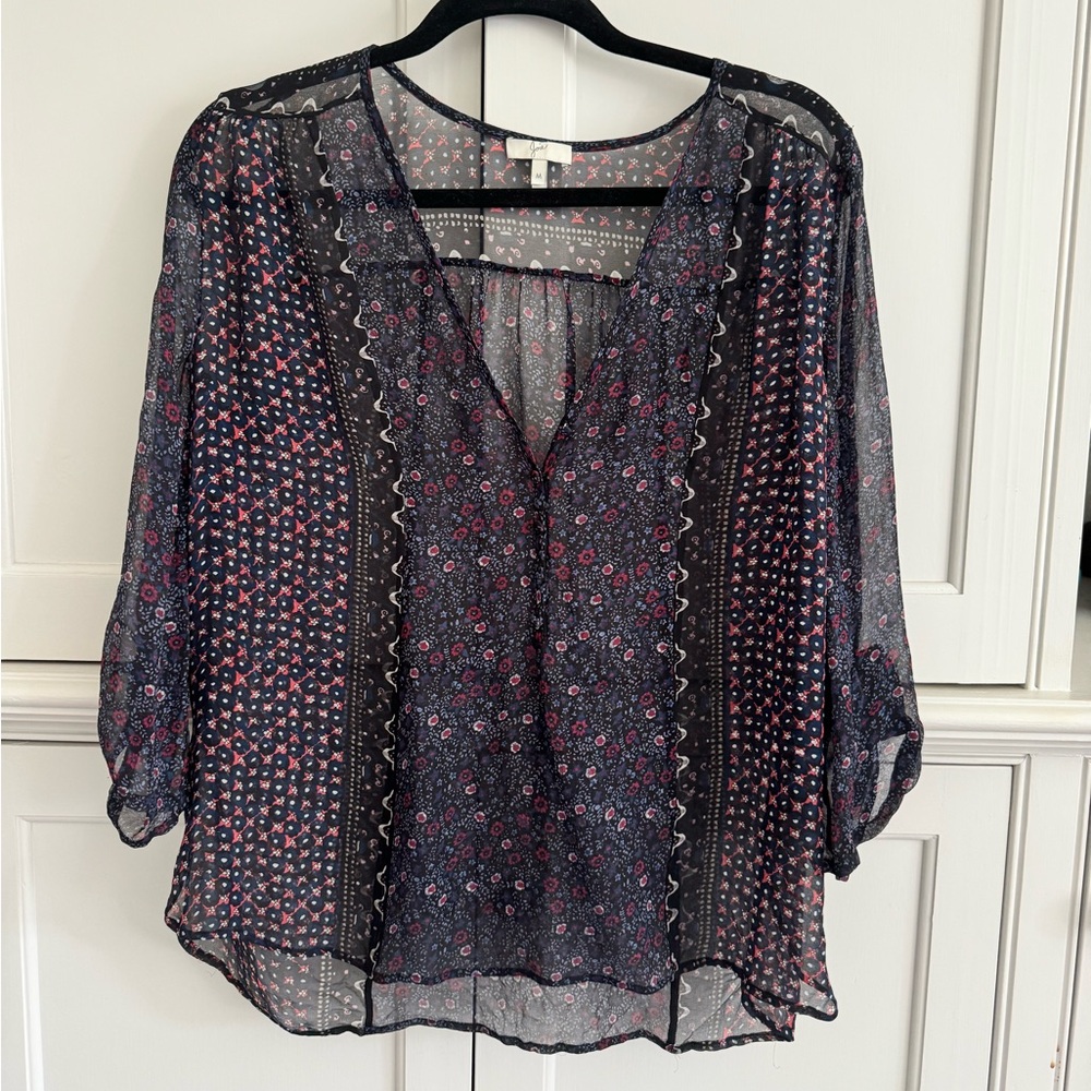 Joie sheer silk blouse